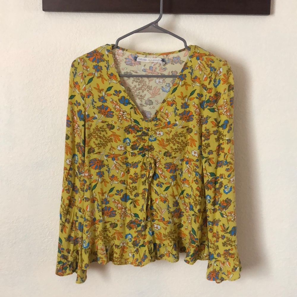 Chelsea & Violet Floral Blouse, Bell Sleeves